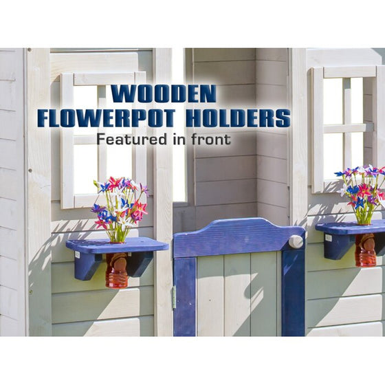 Wooden Cubby House Flowerpot